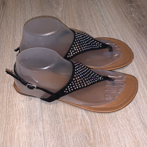 Rampage Rinnali black sequined flip flops - Picture 2 of 5